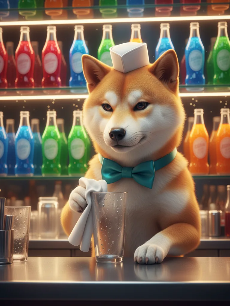 Marlowe the bar keeper polishing a glass